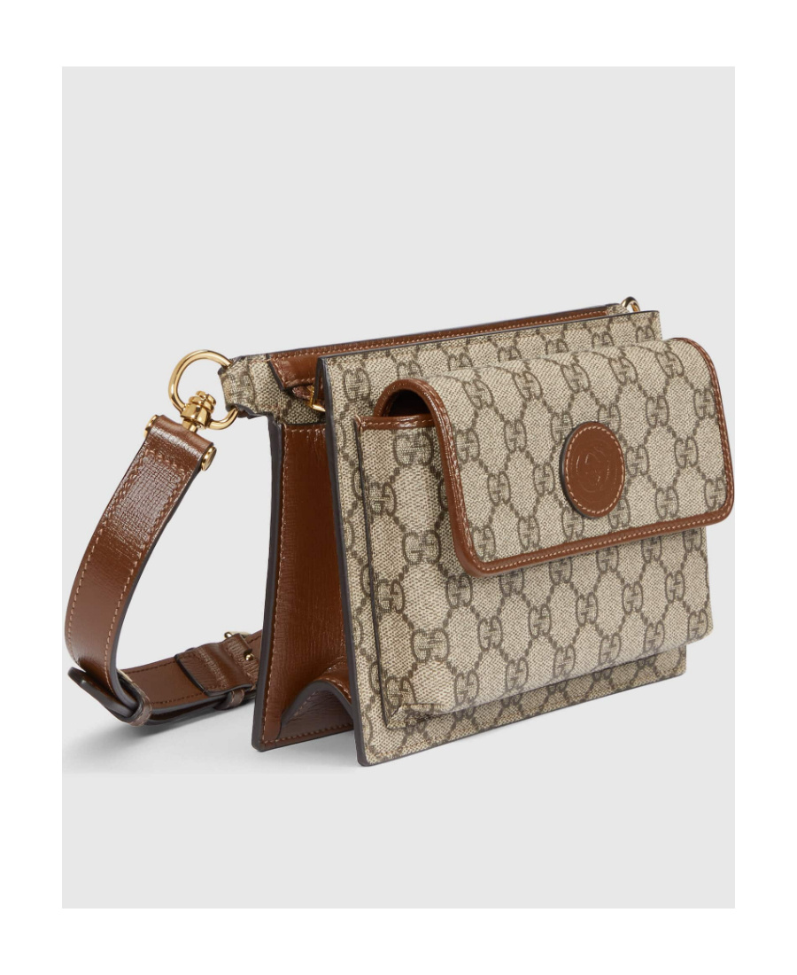 Gucci Gg Supreme Canvas Belt Bag In Nude