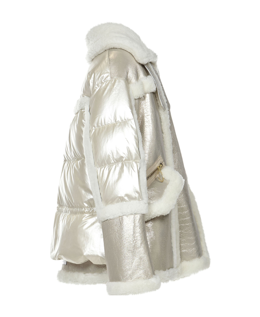 Nicole Benisti Stitched Detail Down Jacket In White