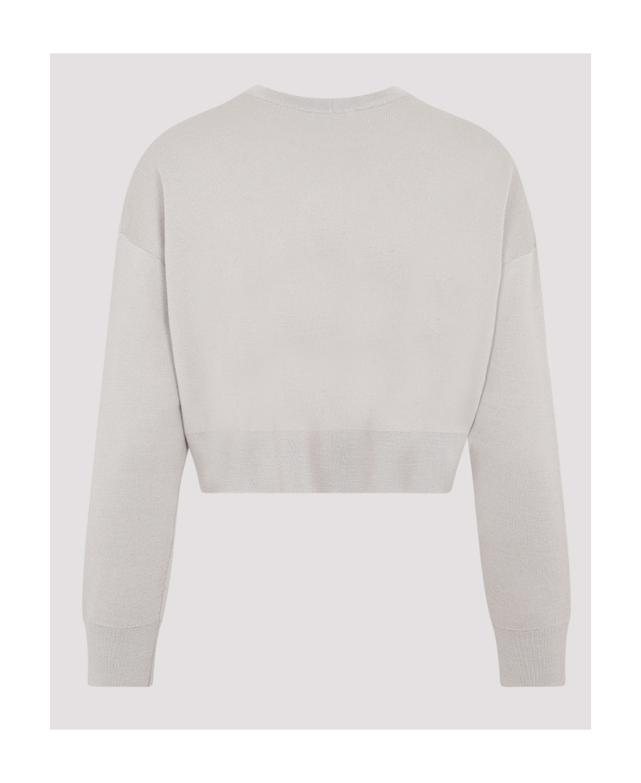 Shop Max Mara Logo-print Wool Sweatshirt In Nude