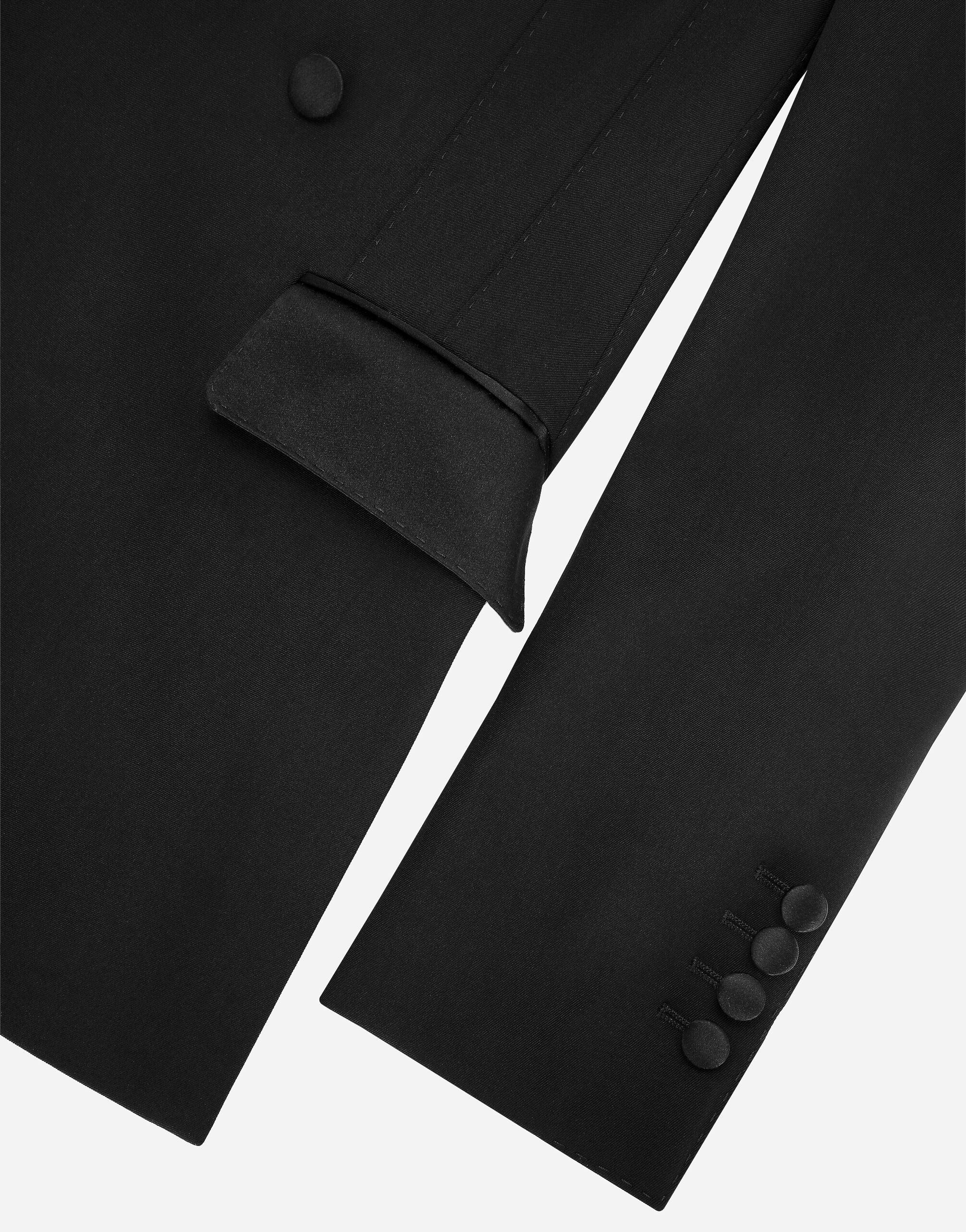 Dolce & Gabbana Double-breasted Jacket With Applied Flower In Black