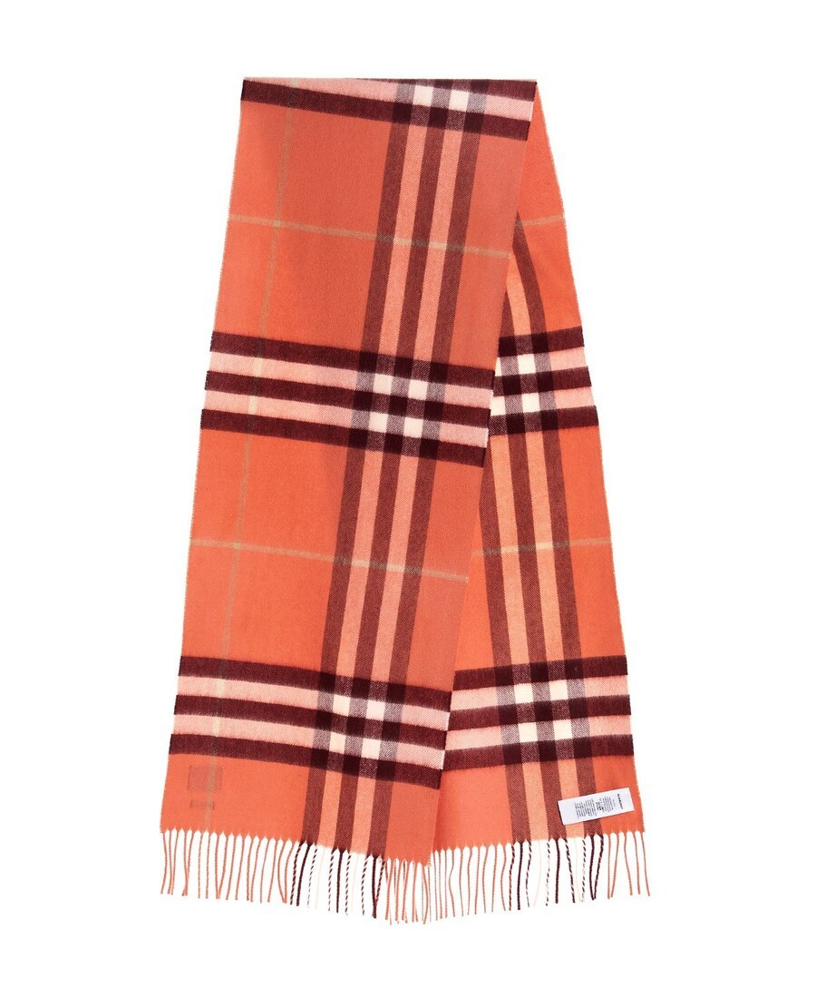 Burberry Checkered Logo Scarf In Red