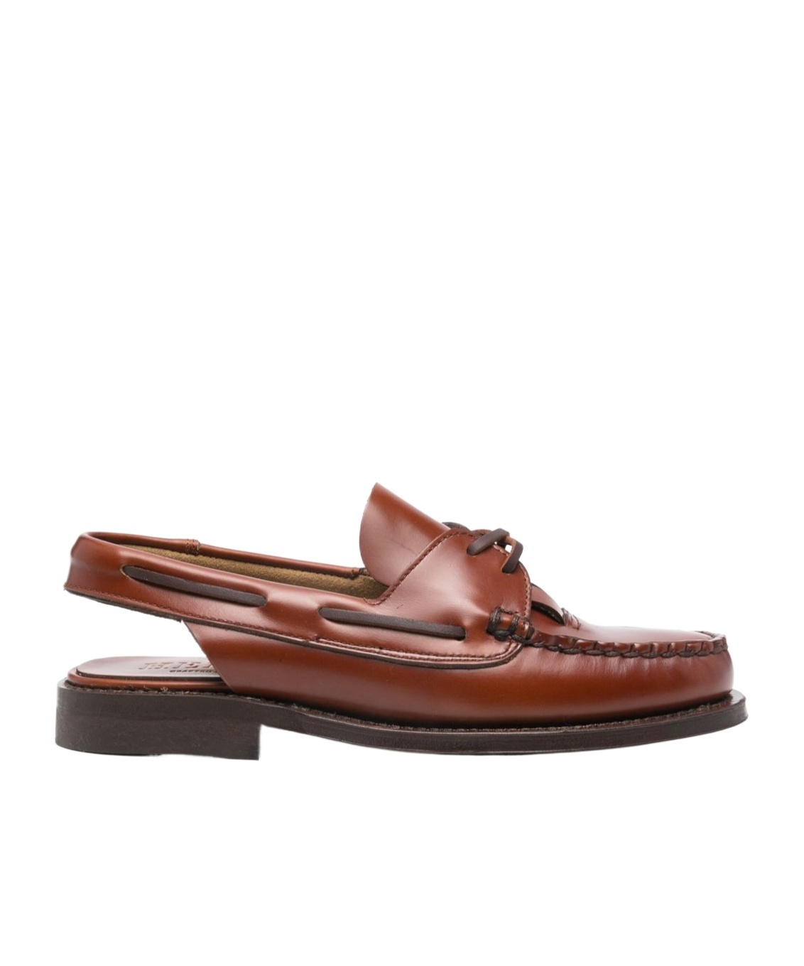 Hereu Women Saler Leather Slingback Loafers In Brown