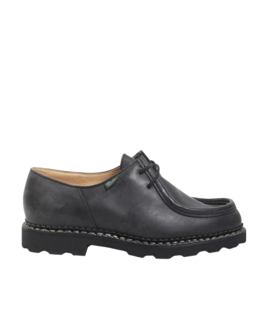 Paraboot Michael Smooth Leather Derbies Shoes In Black