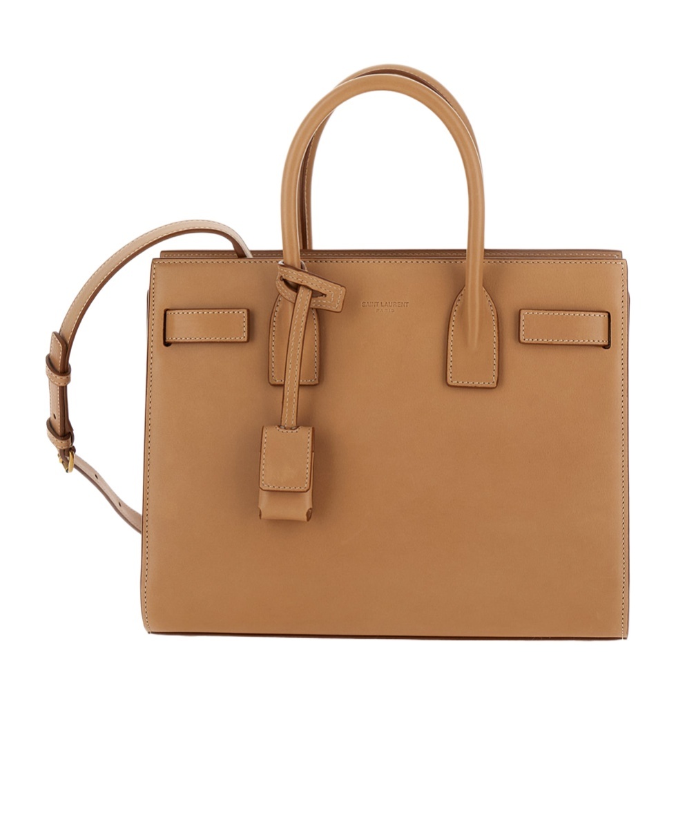 Saint Laurent Camel Leather Baby Sac De Jour Handbag In Brown