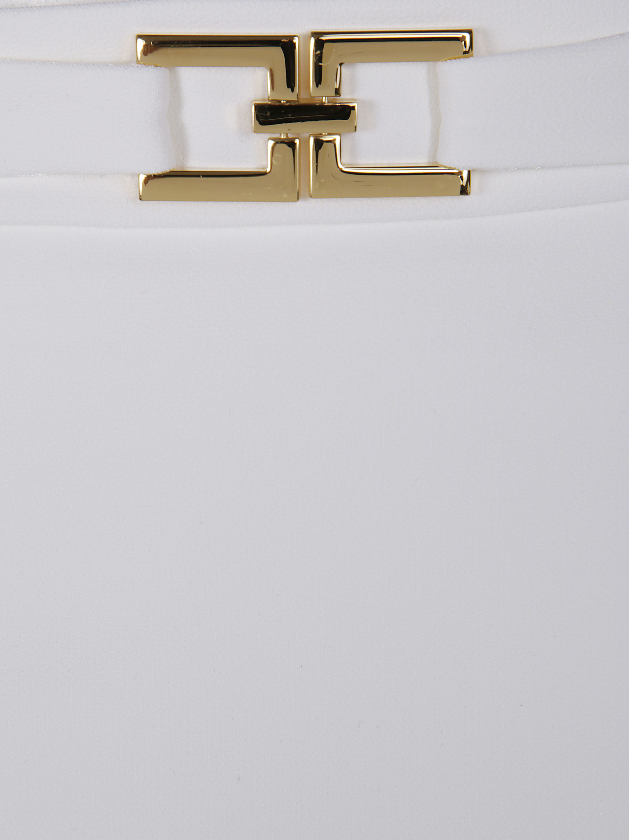 Elisabetta Franchi Gold-buckle Pencil Skirt In Blue