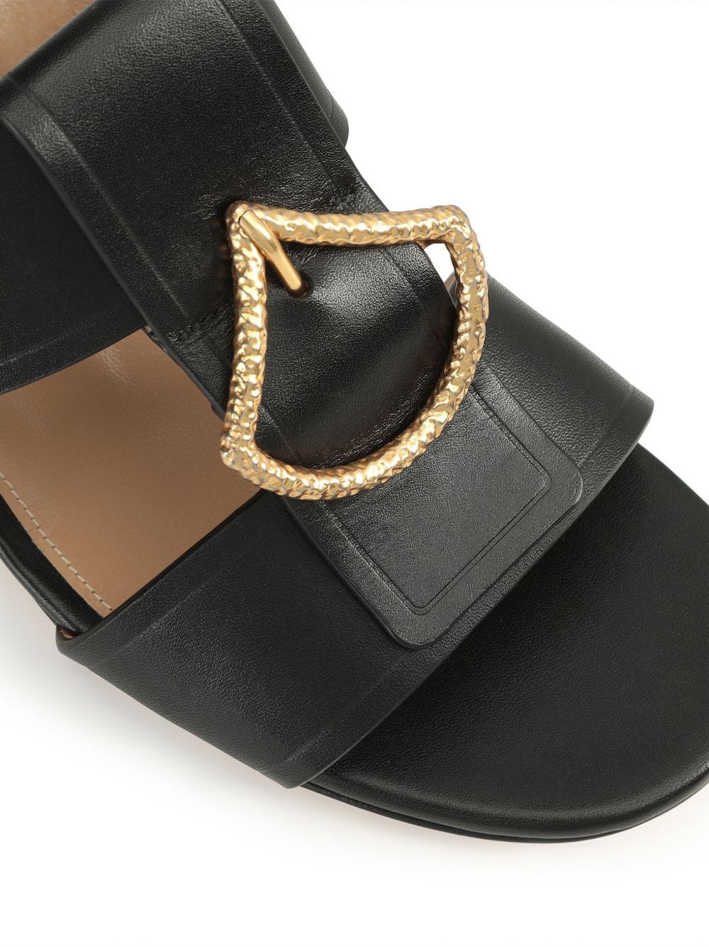 Shop Sergio Rossi Round Toe High Heel Sandals In Black