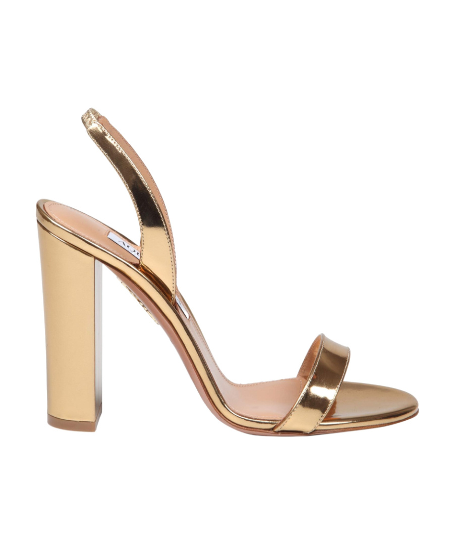 Aquazzura 100mm Metallic-finish Slingback Sandals In Nude