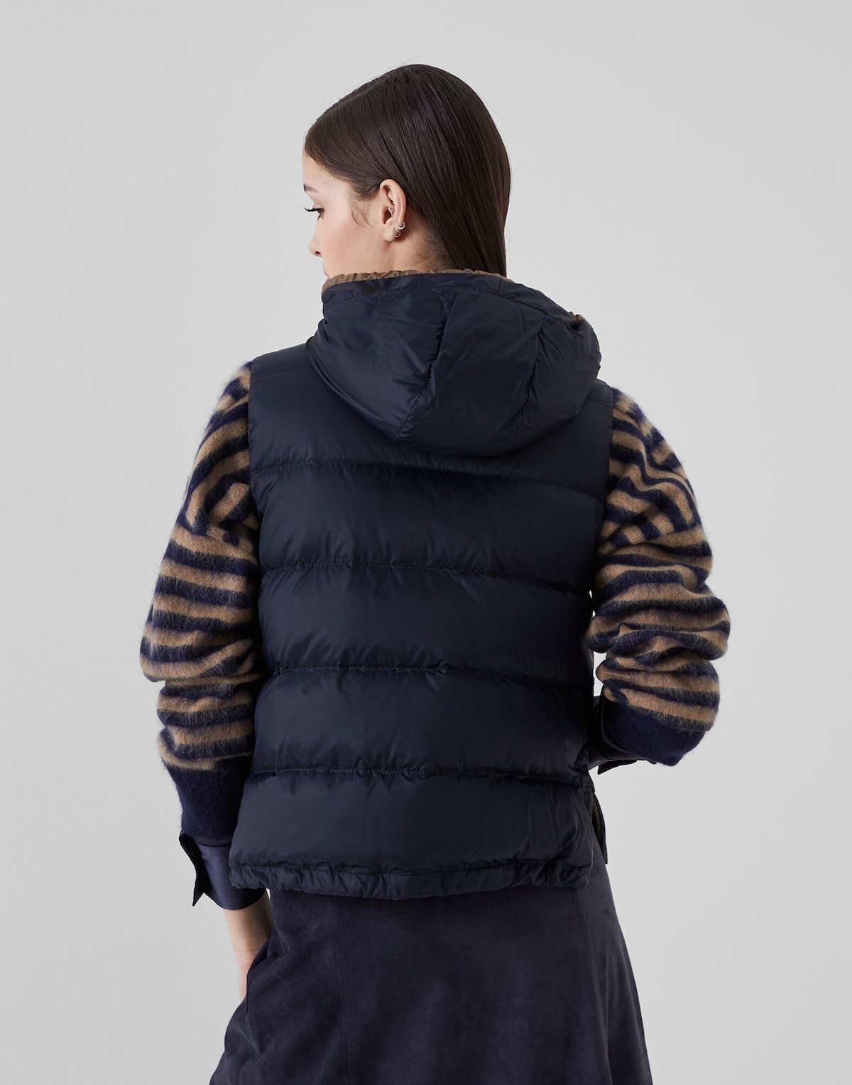 Shop Brunello Cucinelli Quilted Hooded Gilet In Black