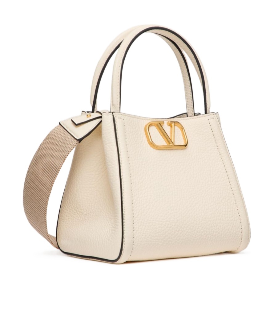 Valentino Alltime Small Handbag Made Of Grained Calf Leather In Nude