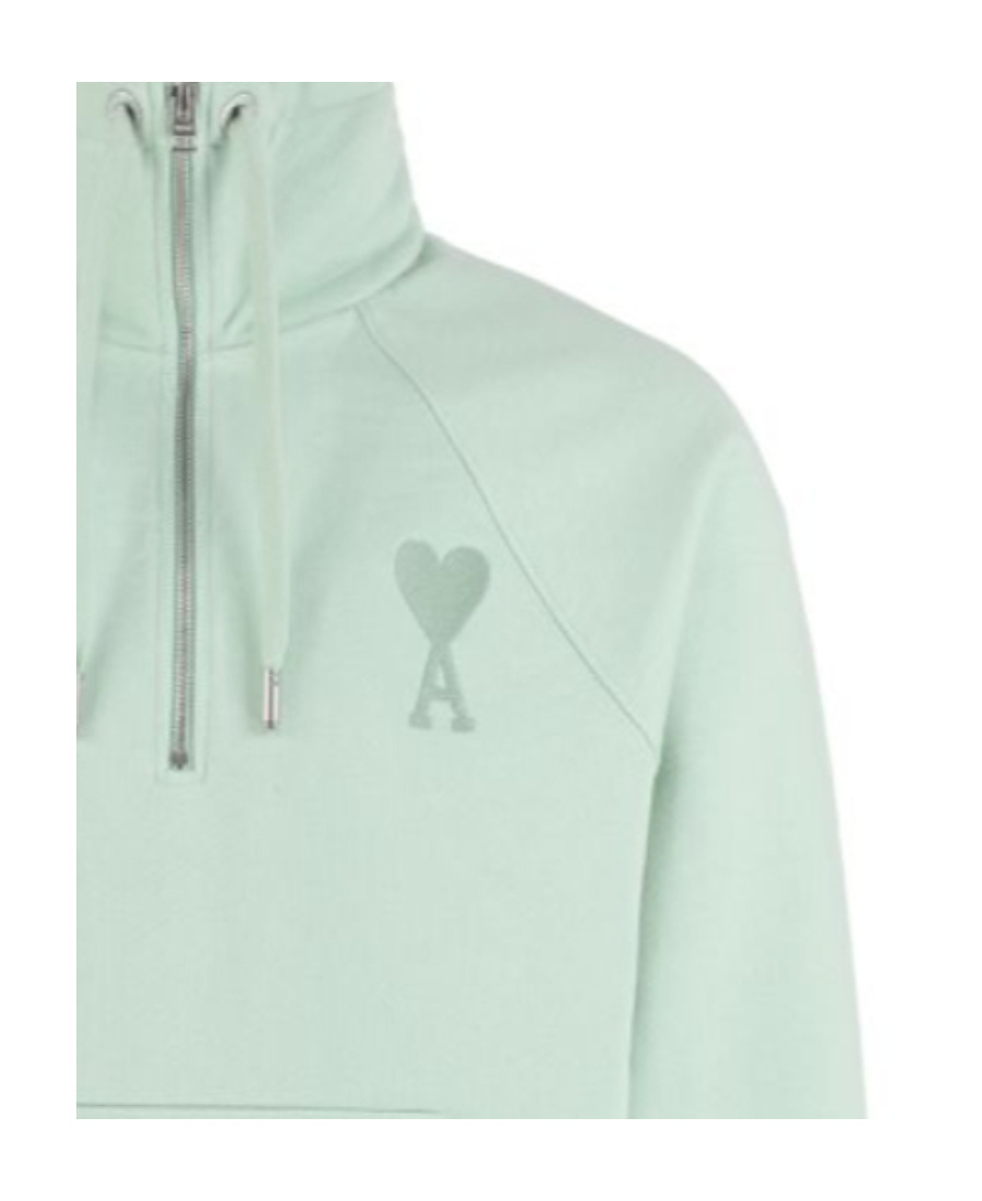 Ami Alexandre Mattiussi Ami De Coeur Half-zip Sweatshirt In White