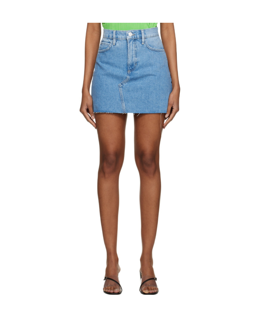 Shop Frame A-line Short Denim Skirt In Brown