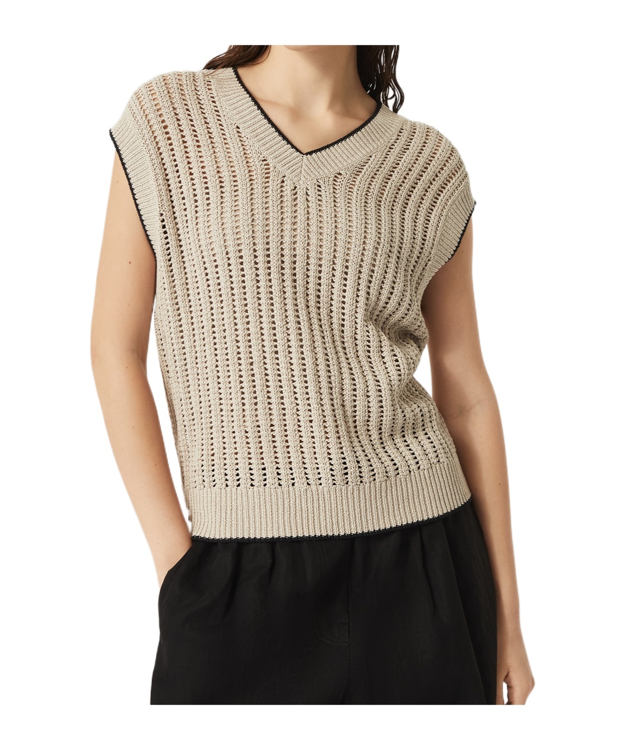 Shop Brunello Cucinelli Monili-detail Vest In Nude