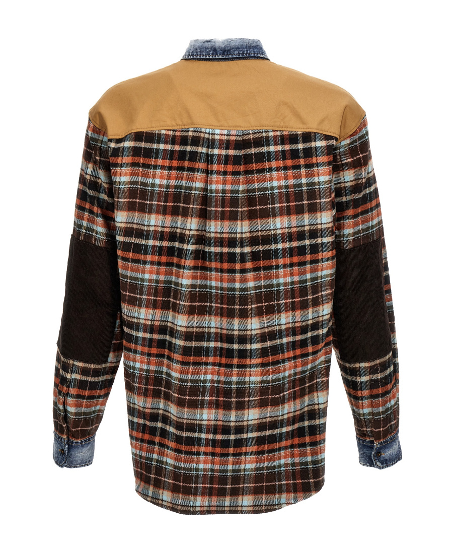 Shop Dsquared2 Denim-details Check-pattern Shirt In Multicolor