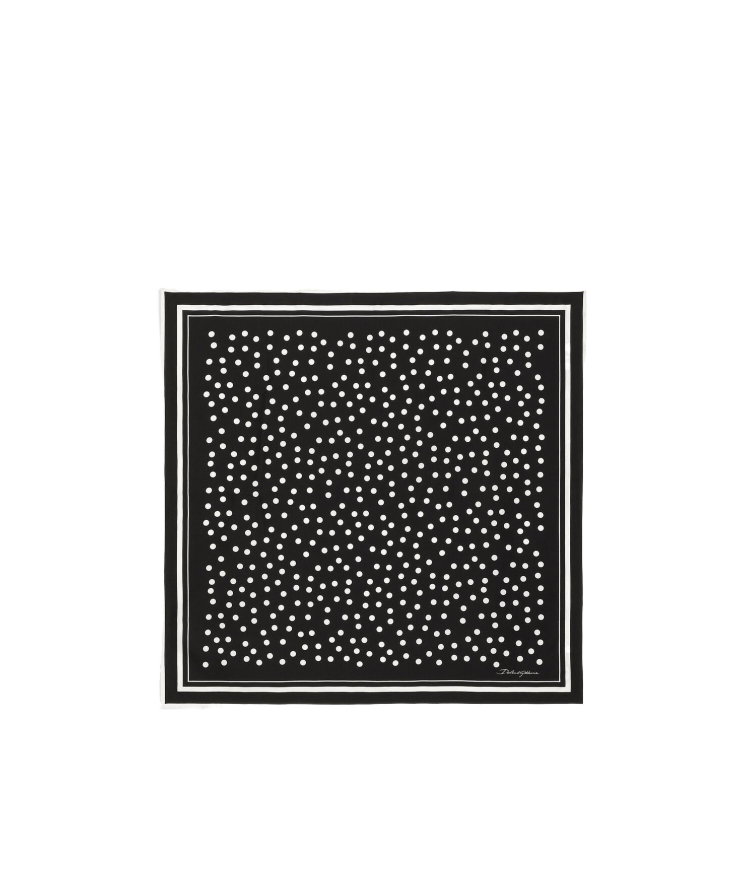 Dolce & Gabbana Polka Dot-print Silk Scarf In Black