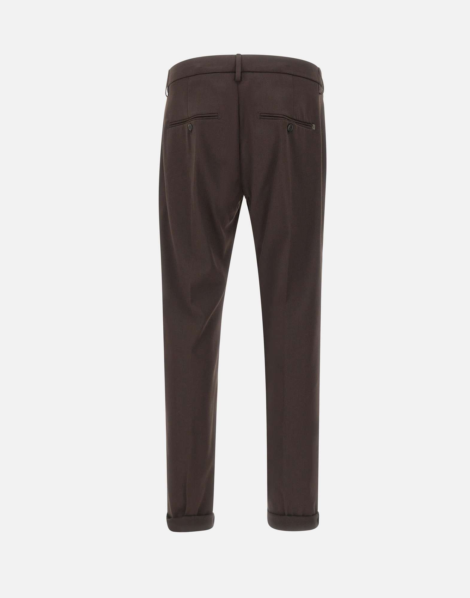 Dondup Buttoned Logo-detail Pants In Brown