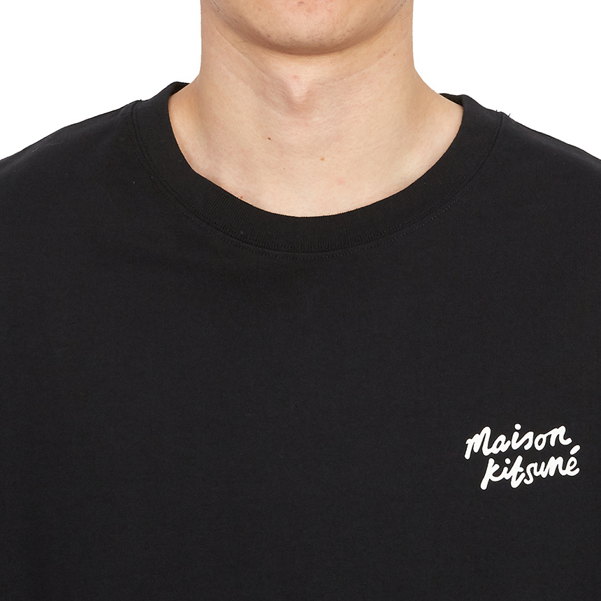 Maison Kitsuné Logo-print Crew-neck Sweatshirt In Black