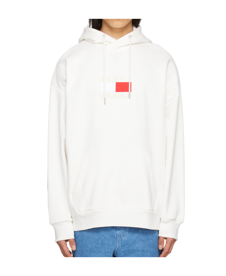Tommy Hilfiger Flag Hoodie In White