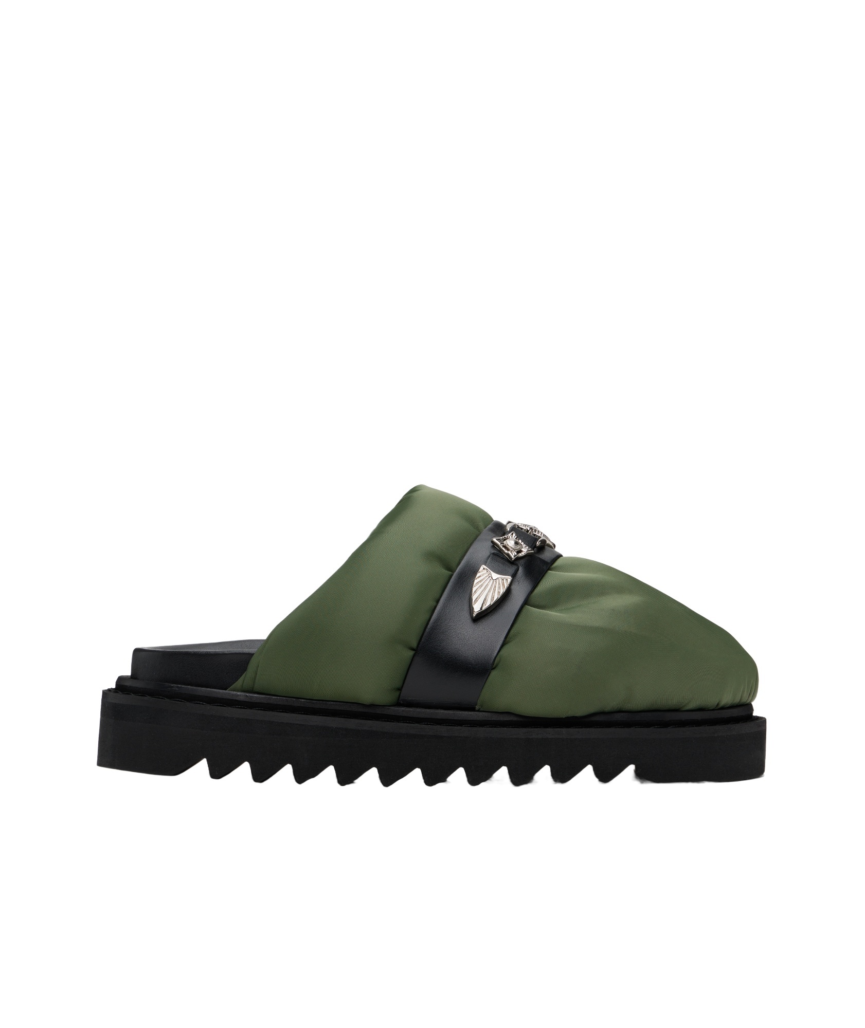 Toga Virilis Round Toe Slippers In Green