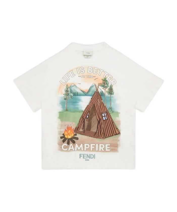 Fendi Jersey Junior T-shirt In White