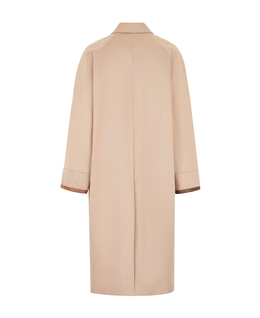 Fendi Logo Monogram Reversible Trench Coat In Nude