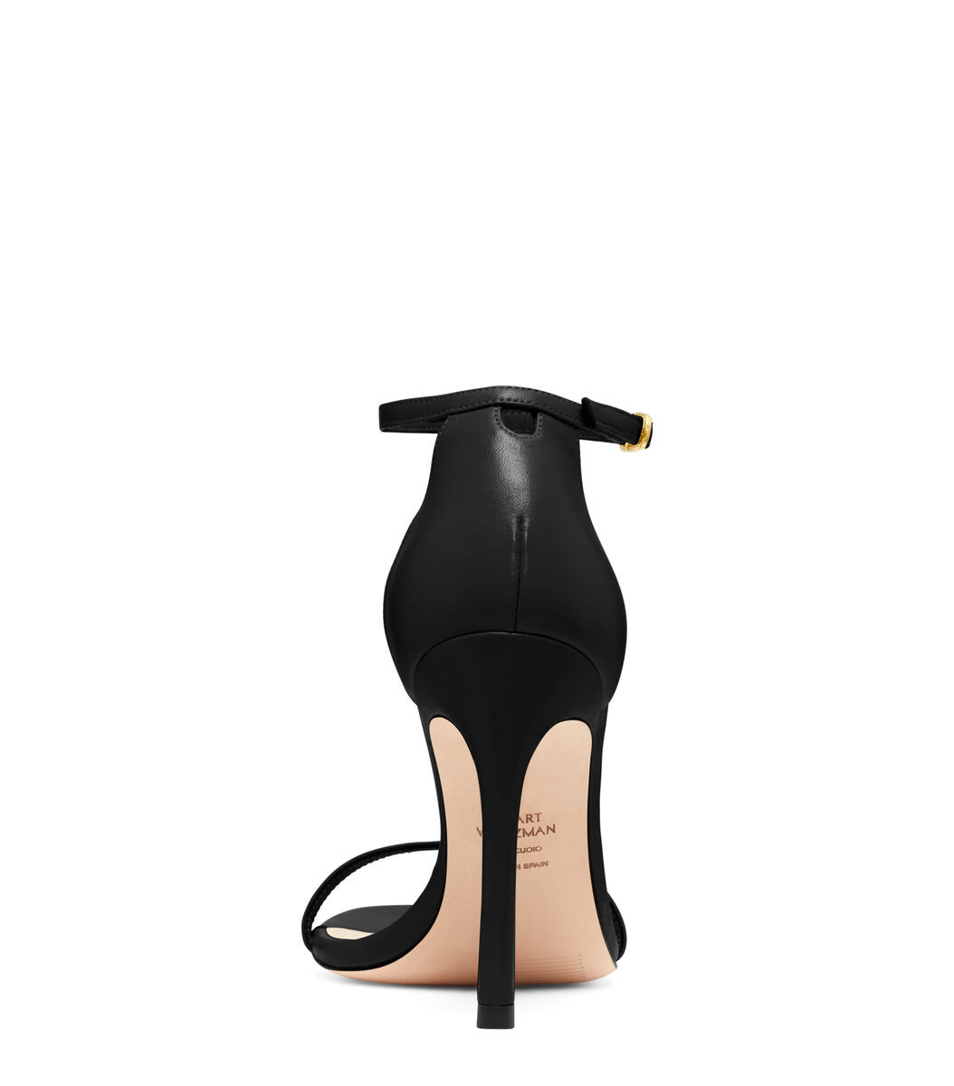 Stuart Weitzman One-word Loop Sandals With High Heels In Black