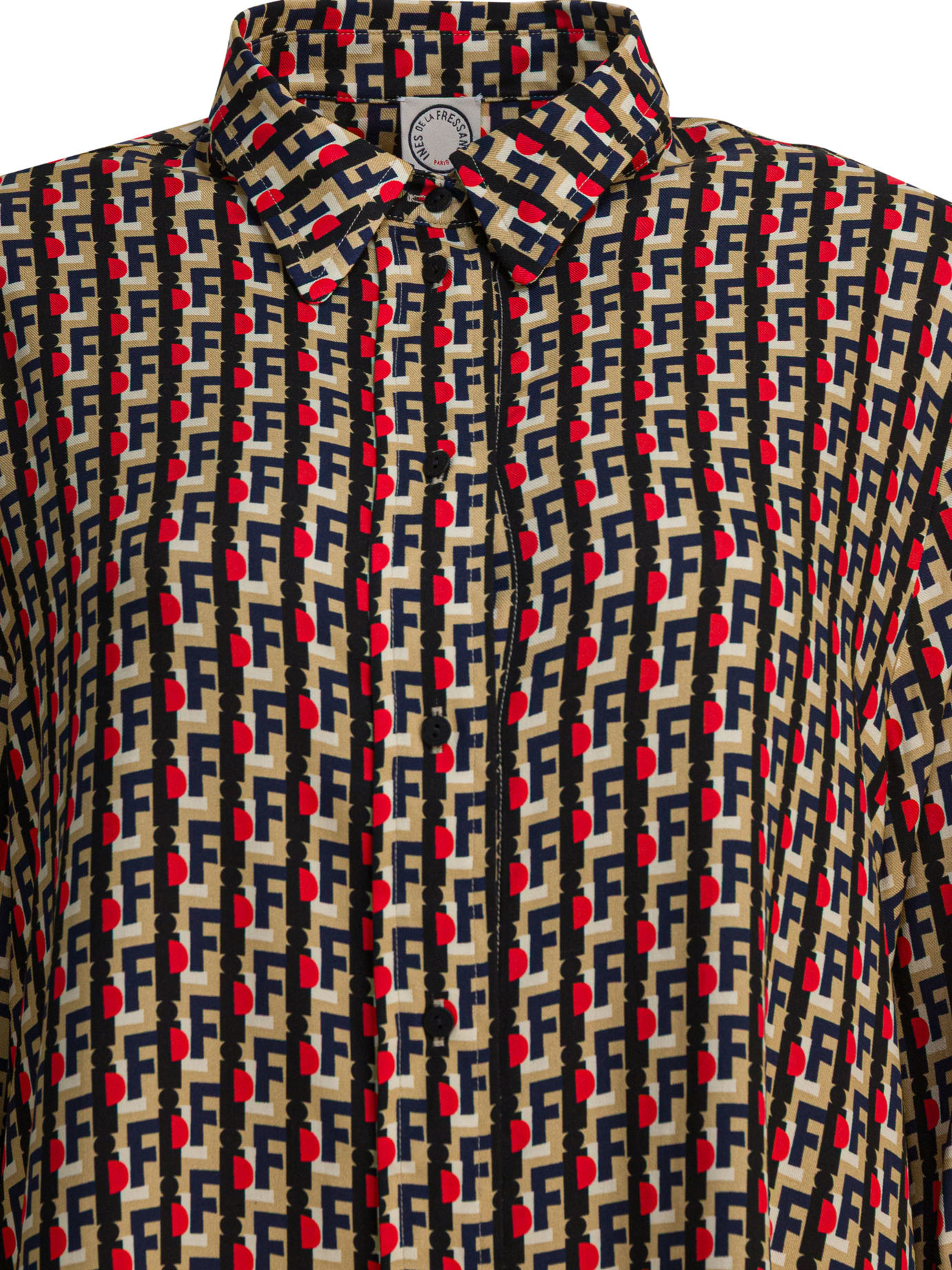 Ines De La Fressange Geometric-pattern Shirt In Multi