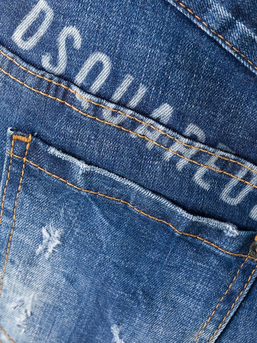 Dsquared2 Distressed Low-rise Jeans In Blue