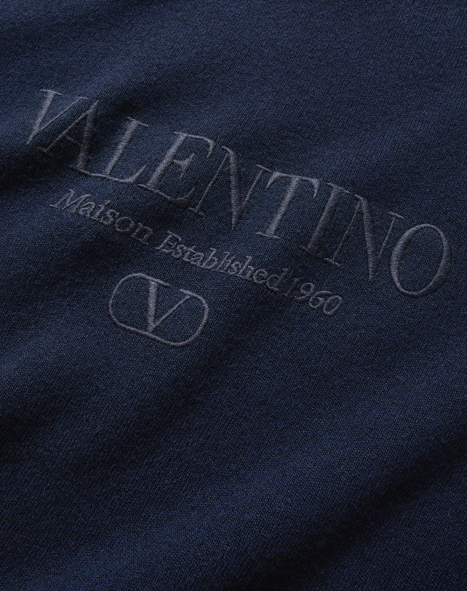 Valentino Embroidered-logo Knitted Jumper In Black