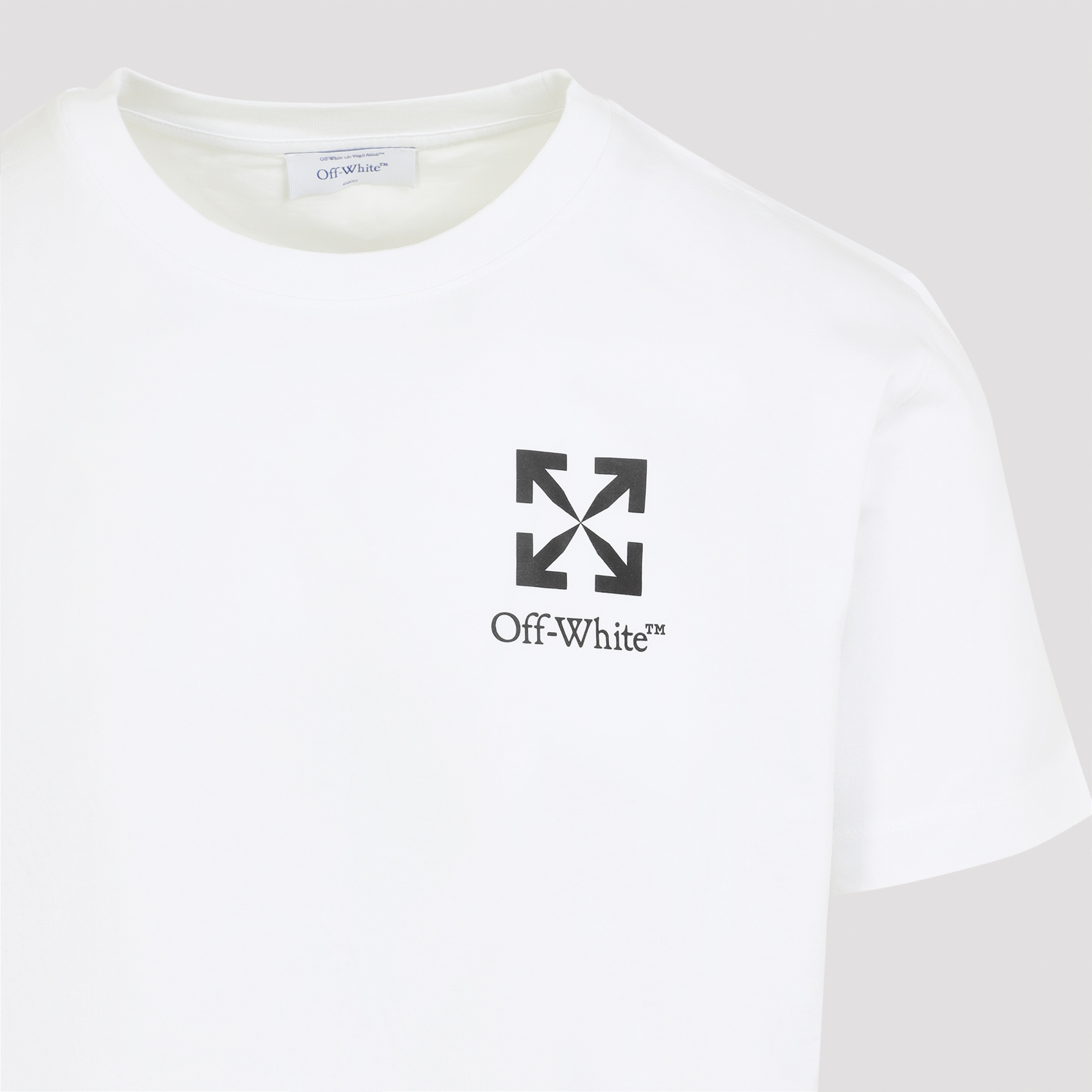 Off-white Arrow Print Slim Fit Cotton T-shirt In White