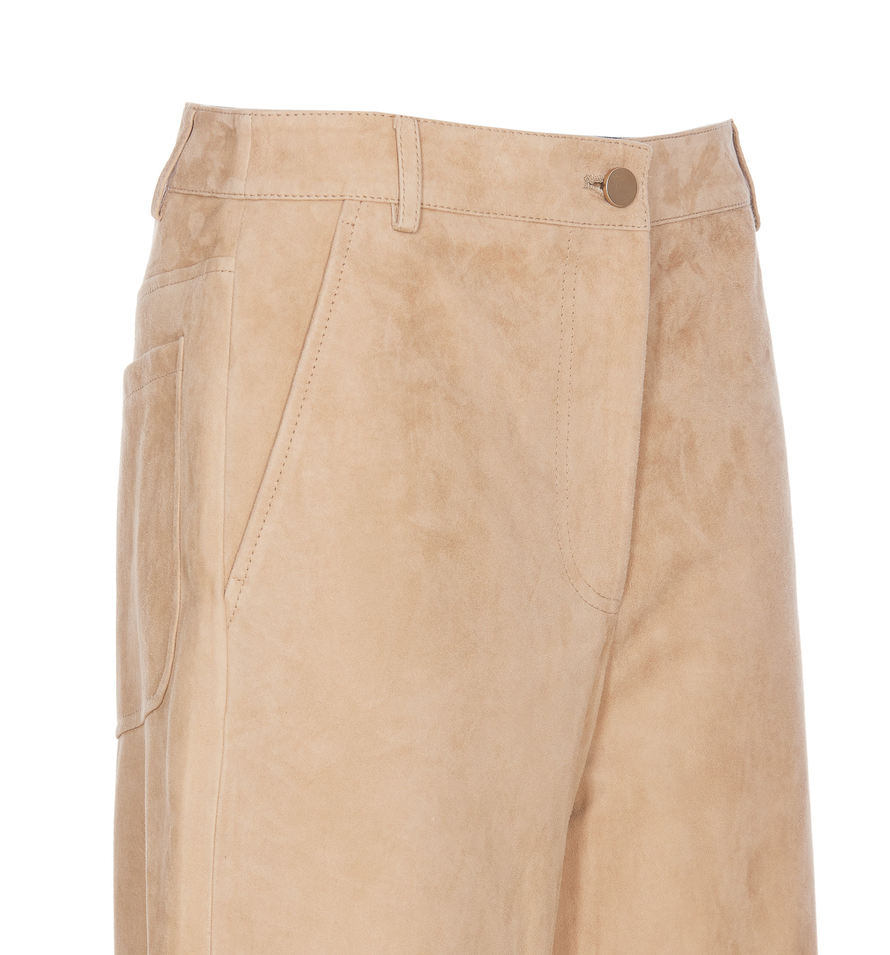 Max Mara Belt-loop Casual Pants In Nude