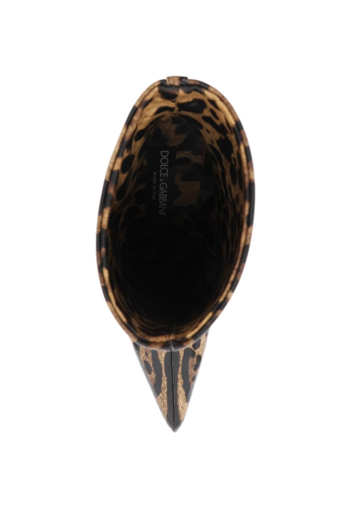 Dolce & Gabbana Women's 105mm Leopard Leather Booties In Black