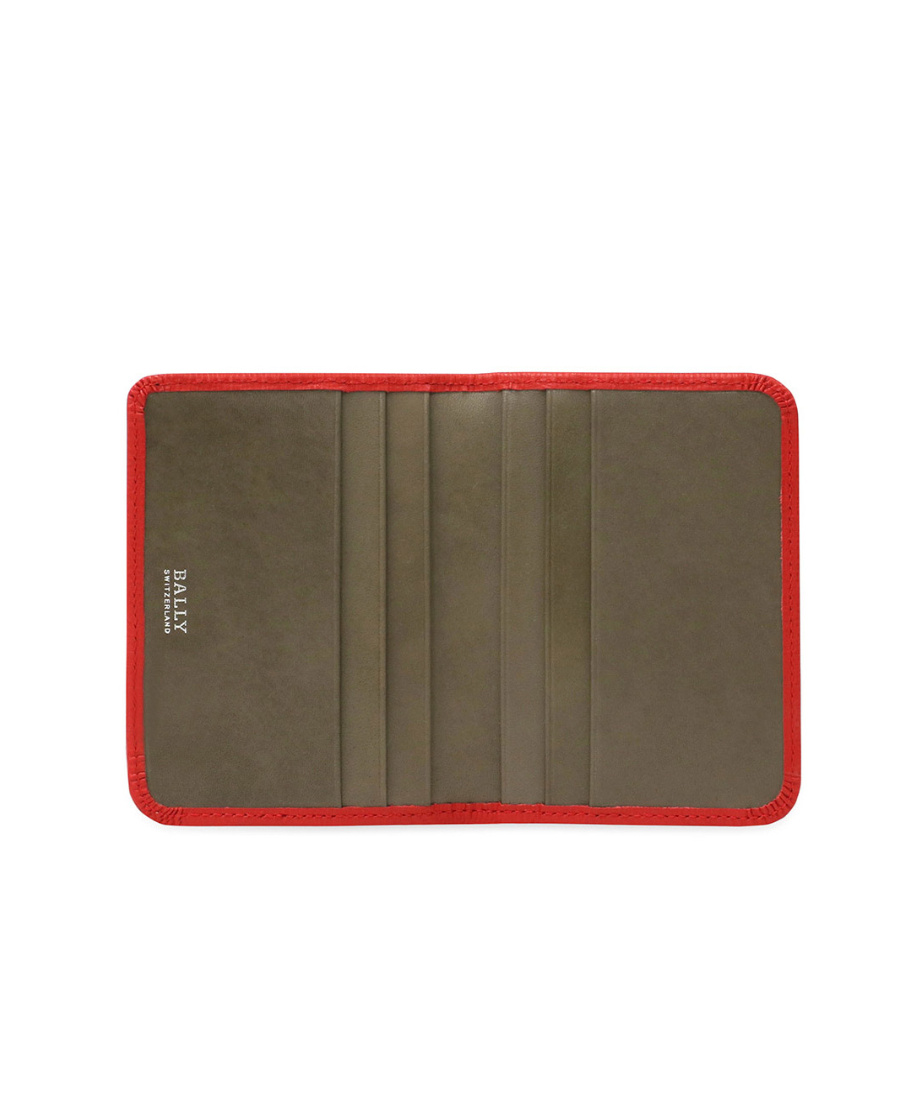 Bally Logo Details Card Bag In Red