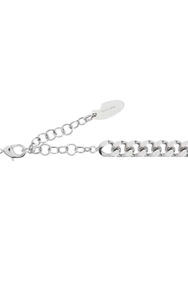 Off-white Arrow-charm Faux-pearl Necklace In Silver