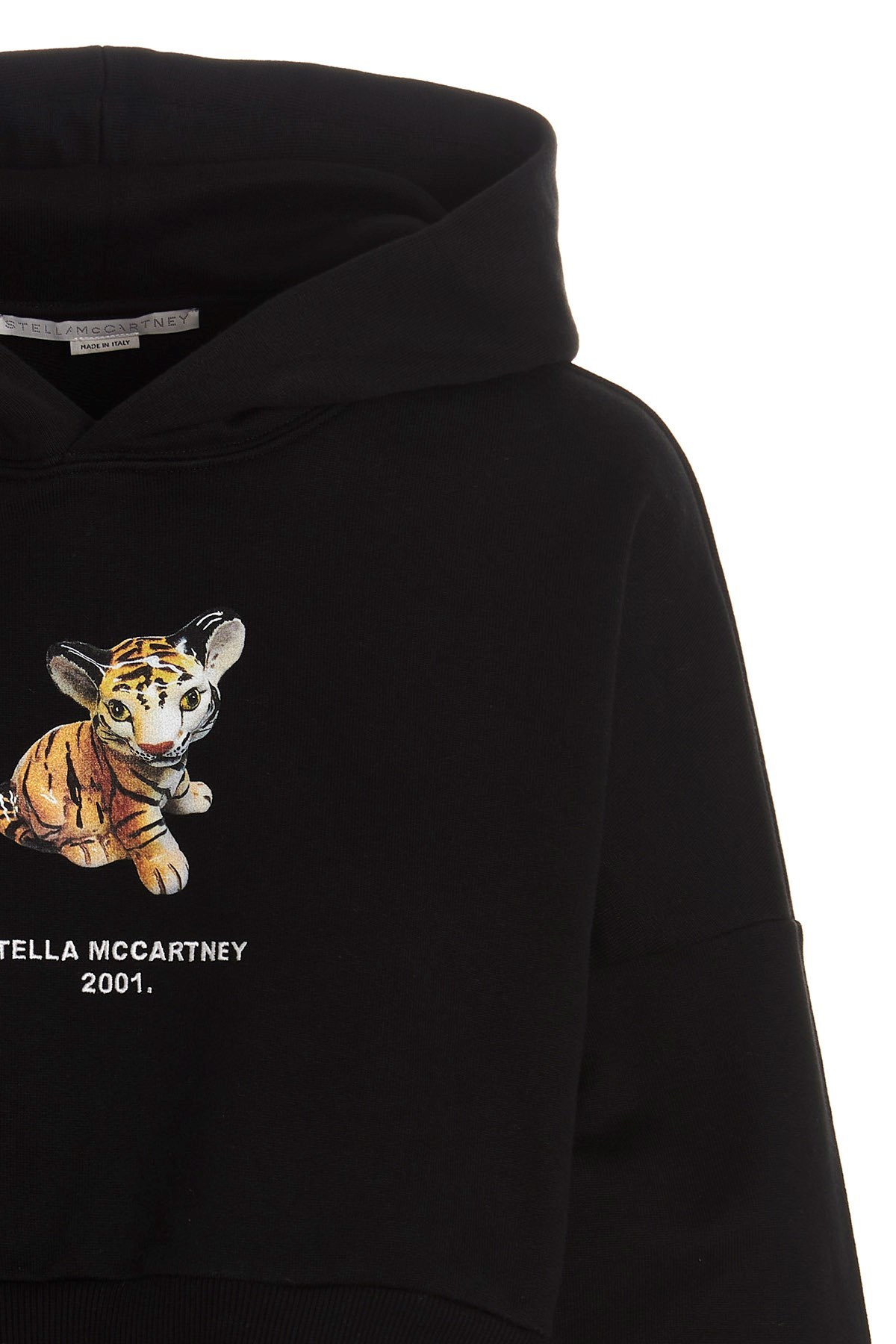 Shop Stella Mccartney Graphic Printed Cropped Hoodie In Black