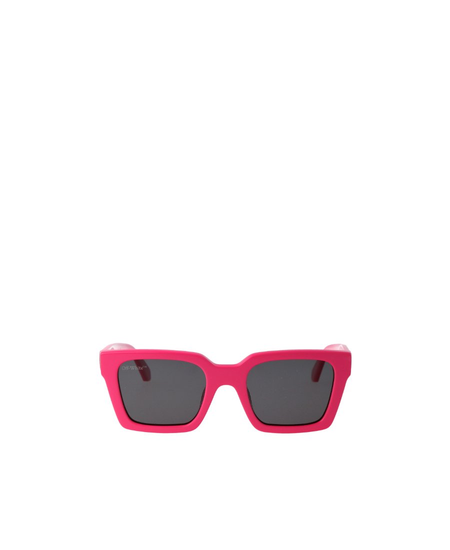 Off-white Logo-print Square-frame Sunglasses In Pink