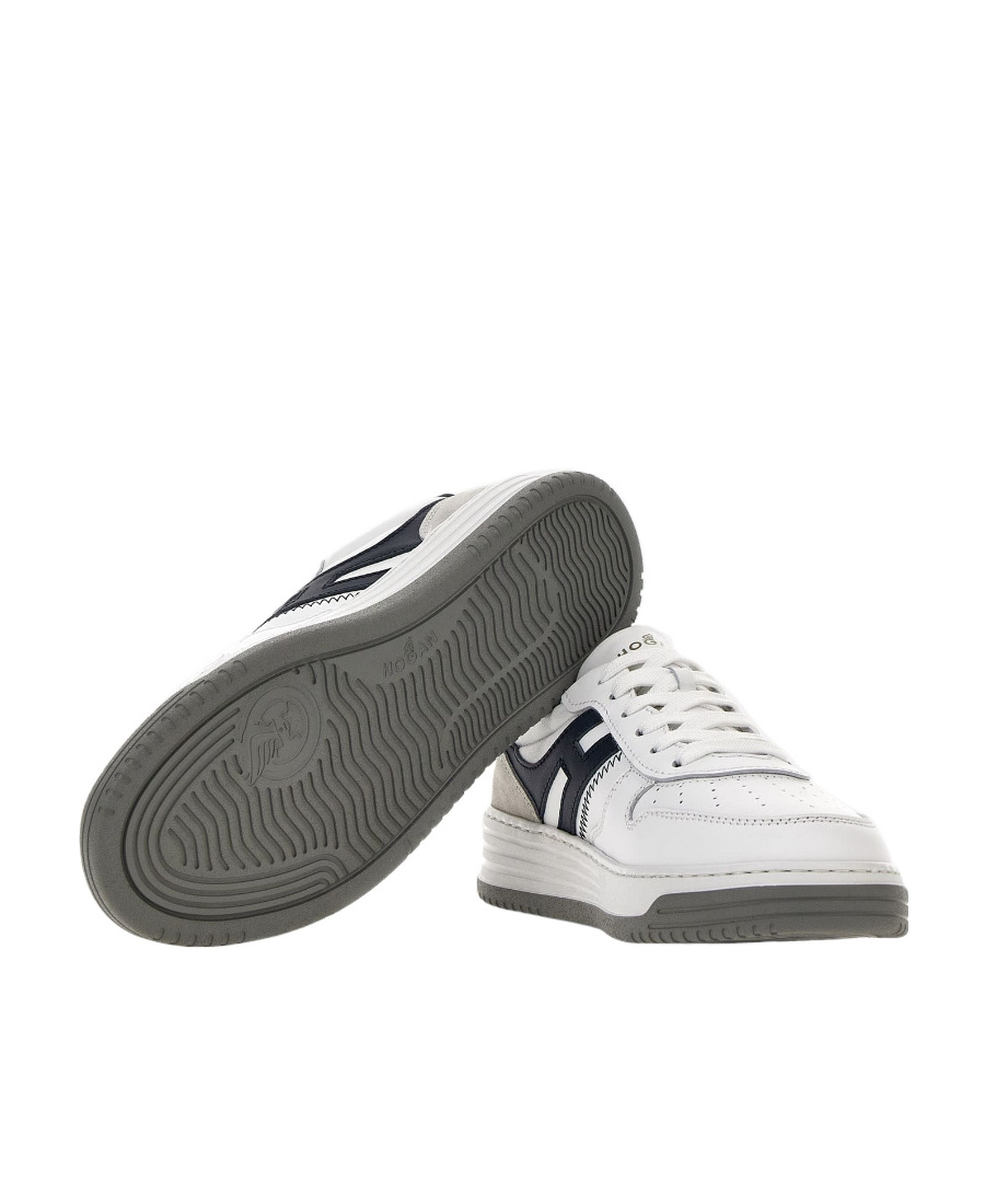 Hogan H630 Leather Sneakers With Contrasting Monogram In White