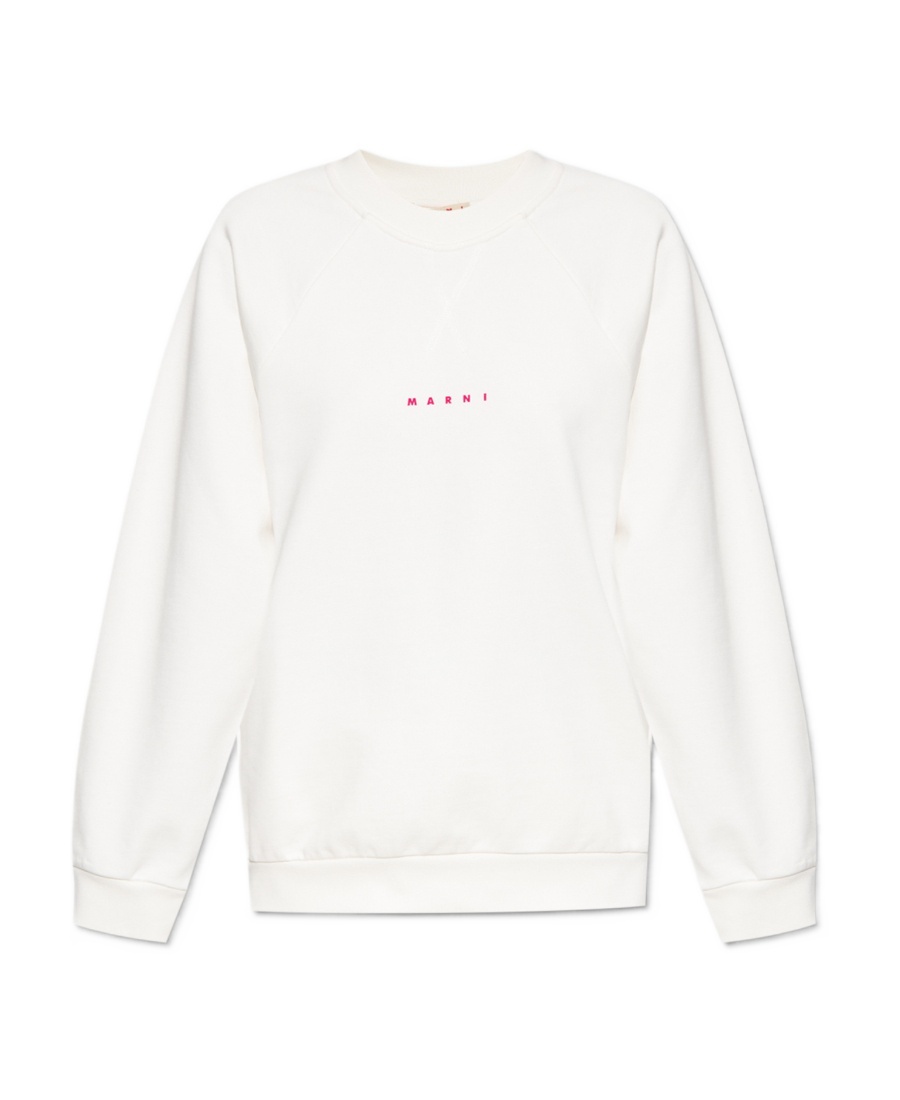 Marni Logo-print Cotton Sweatshirt In White
