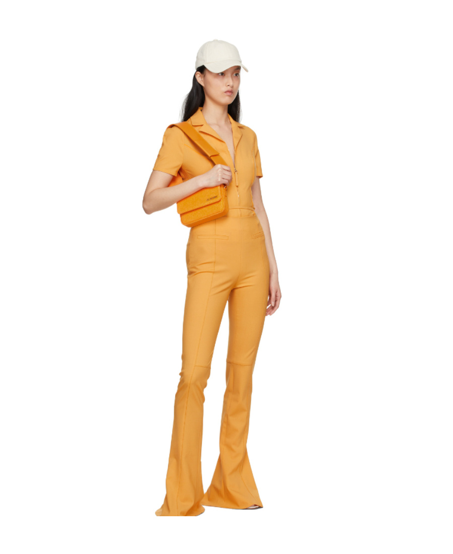 Shop Jacquemus Logo Flip Shoulder Bag In Orange