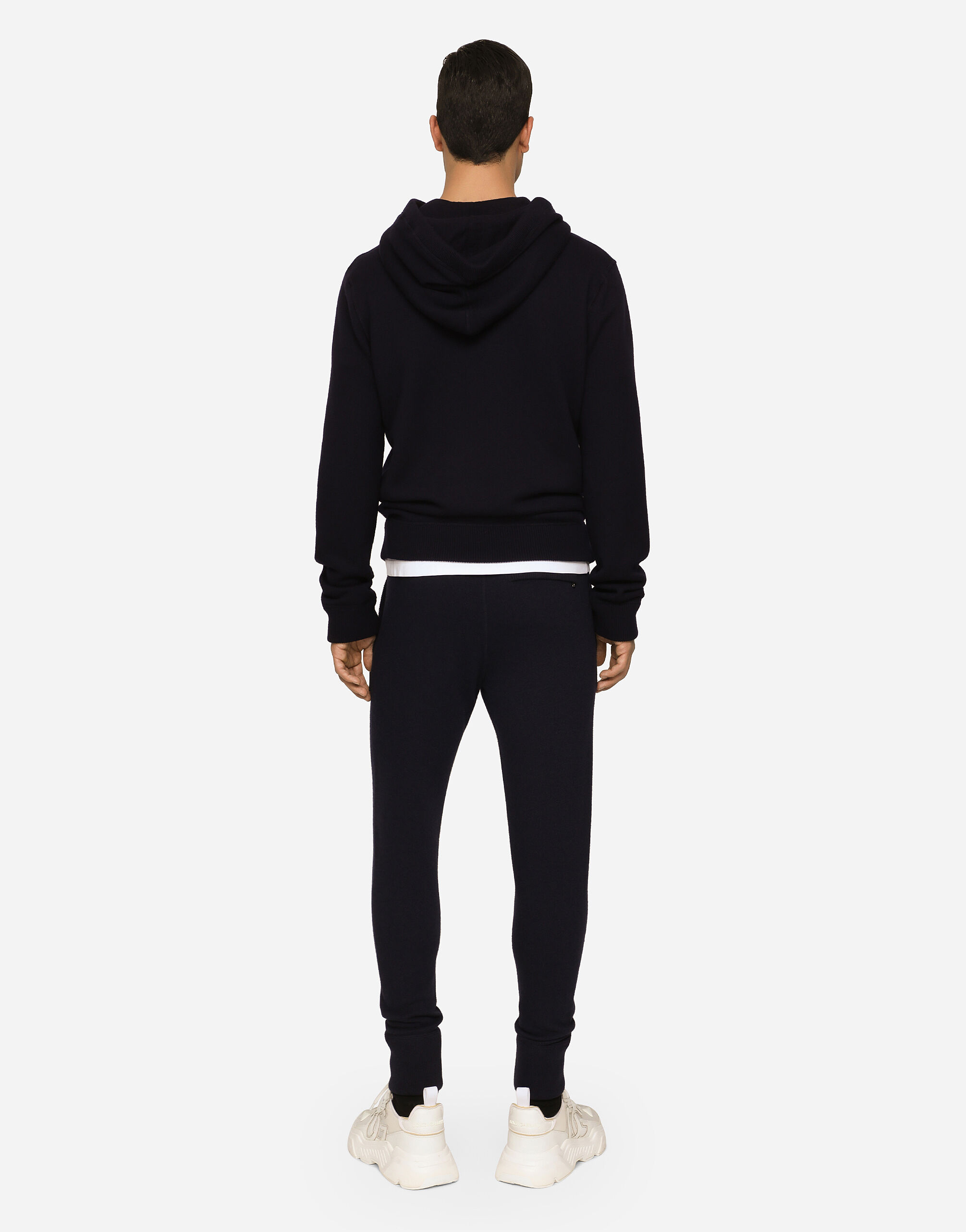 Dolce & Gabbana Wool And Cashmere Knit Jogging Pants In Black