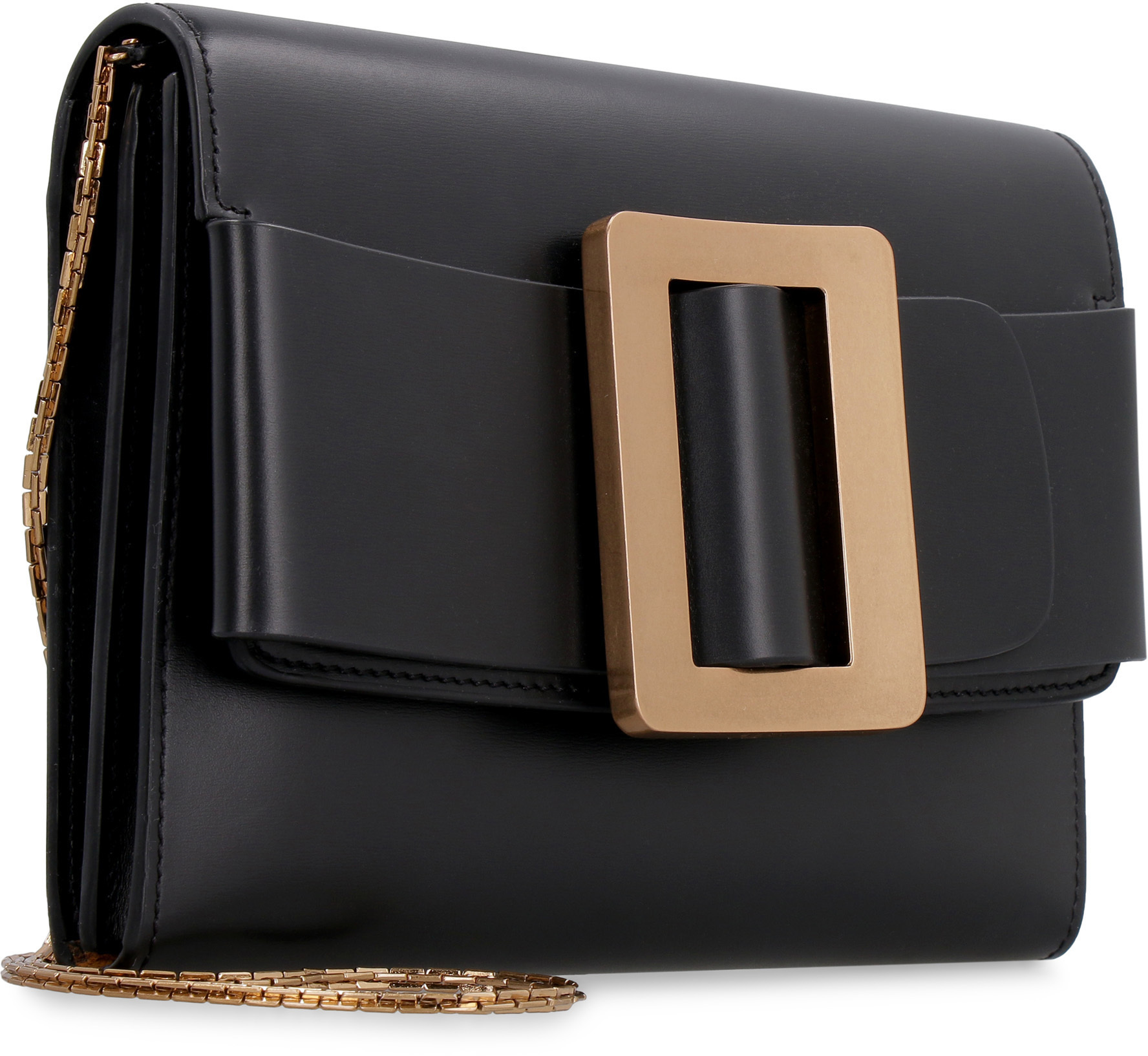 Boyy Buckle Travel Case Leather Crossbody Bag In Black