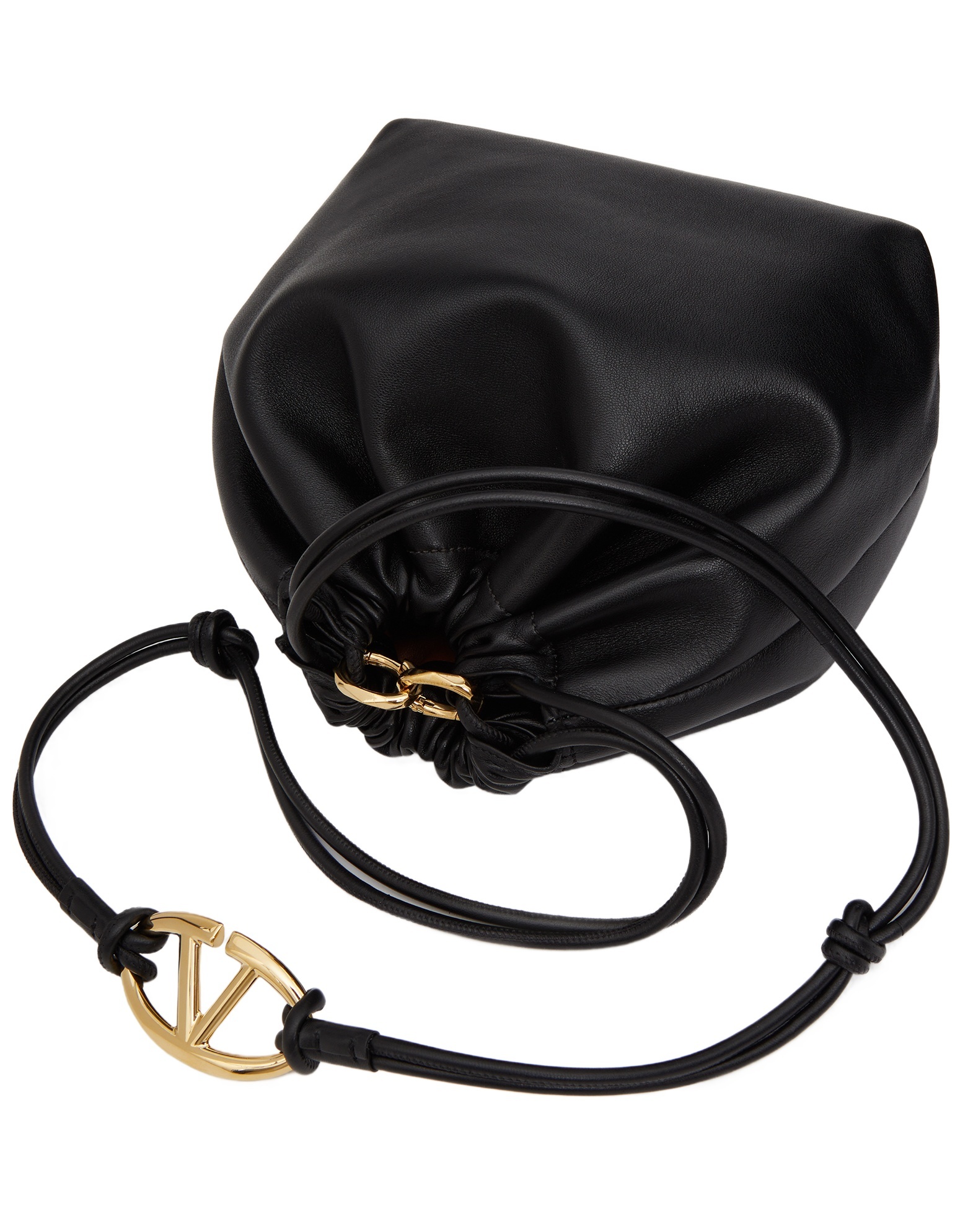 Valentino Vlogo Signature Drawstring Bag In Black