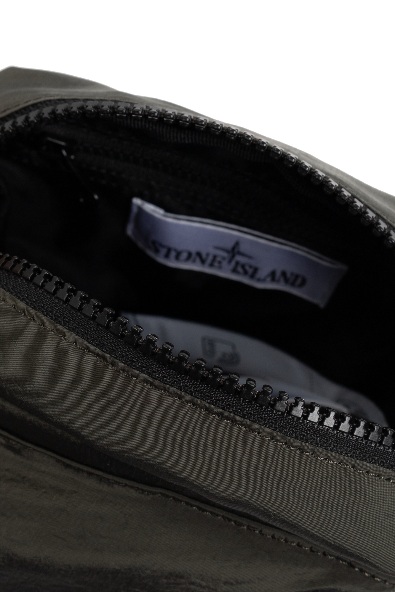 Shop Stone Island Logo-embroidered Messenger Bag In Green