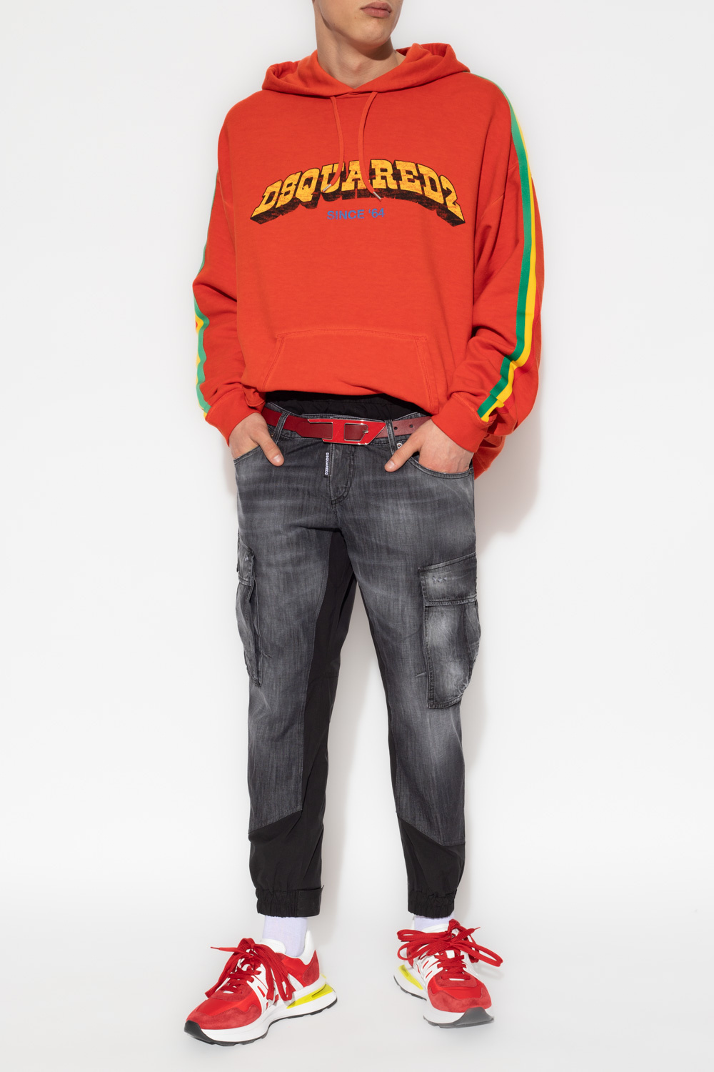 Dsquared2 Man Sweatshirt Rust Size M Cotton In Red