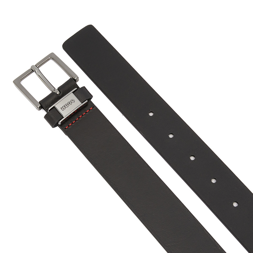 Hugo Boss Logo Belt In Black