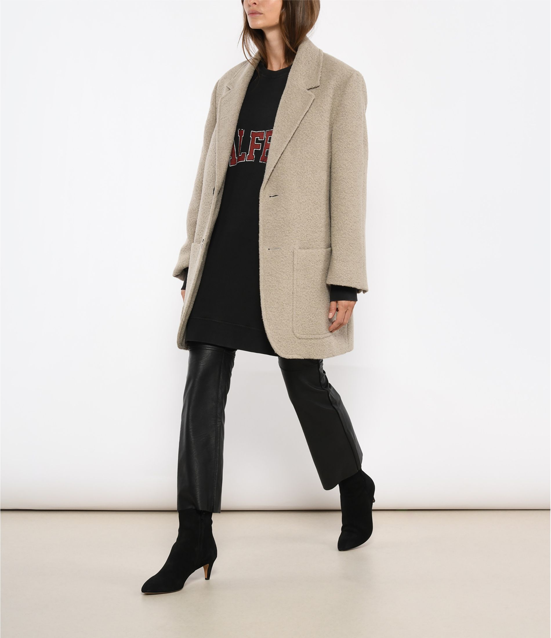 Ami Alexandre Mattiussi Single-breasted Coat In Nude