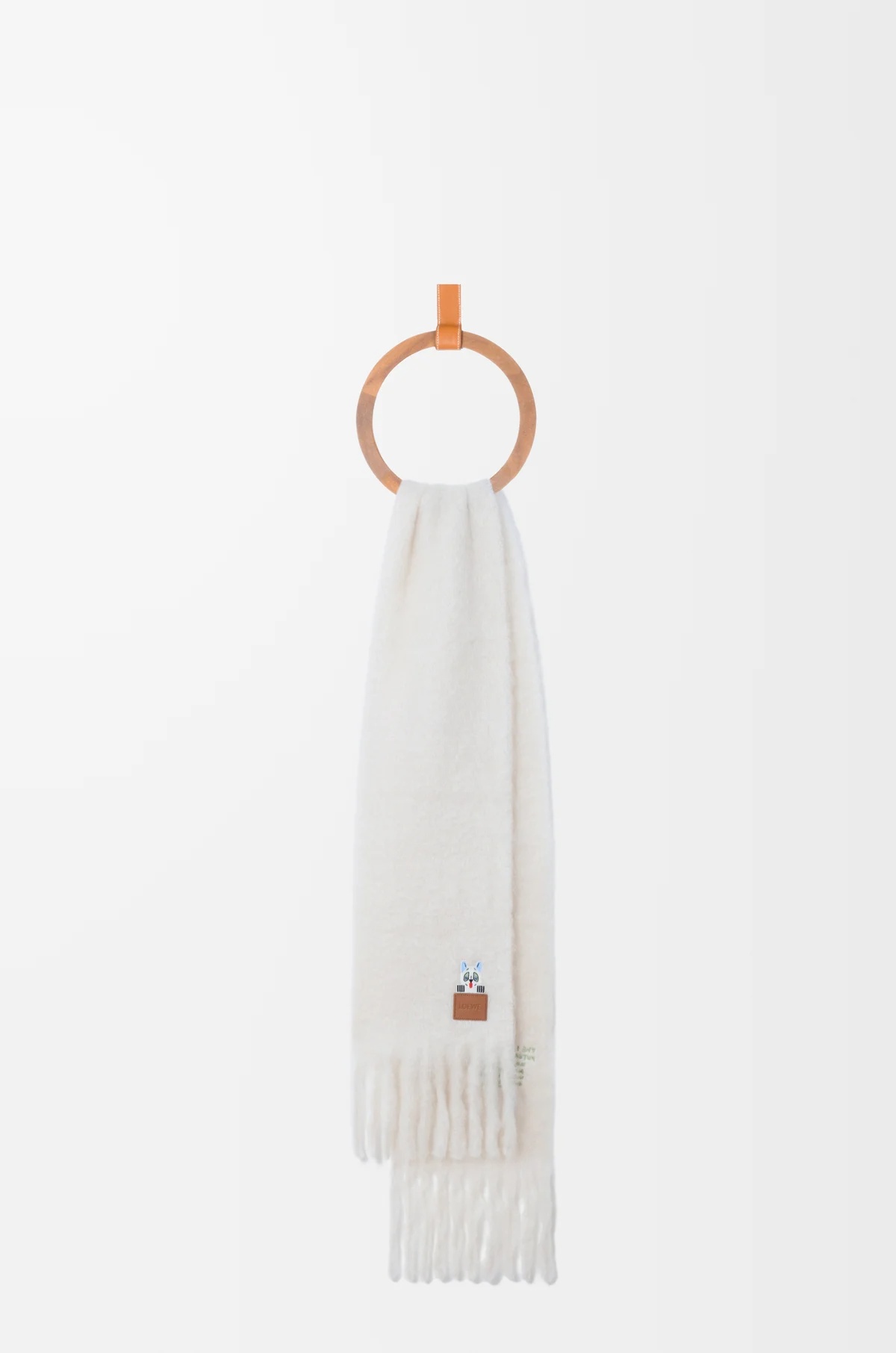 Loewe Scarf In Mohair And Wool Blend In White