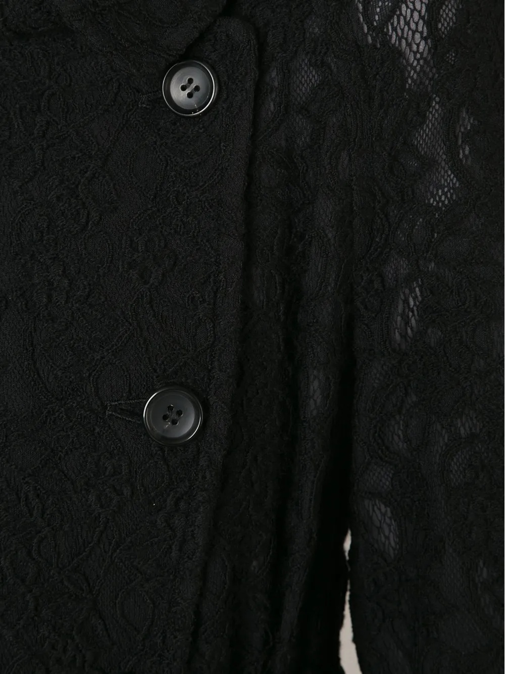 Comme Des Garçons Lace Trench Coat In Black