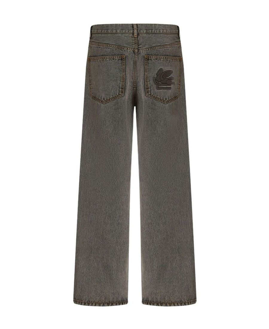 Etro Wide Leg Five-pocket Denim Trousers In Black