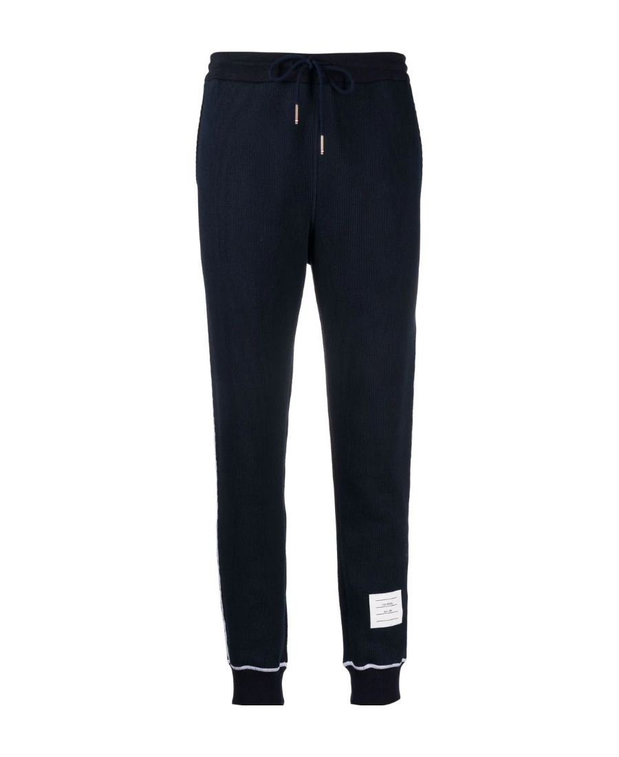 Thom Browne Contrast-trim Track Pants In Black