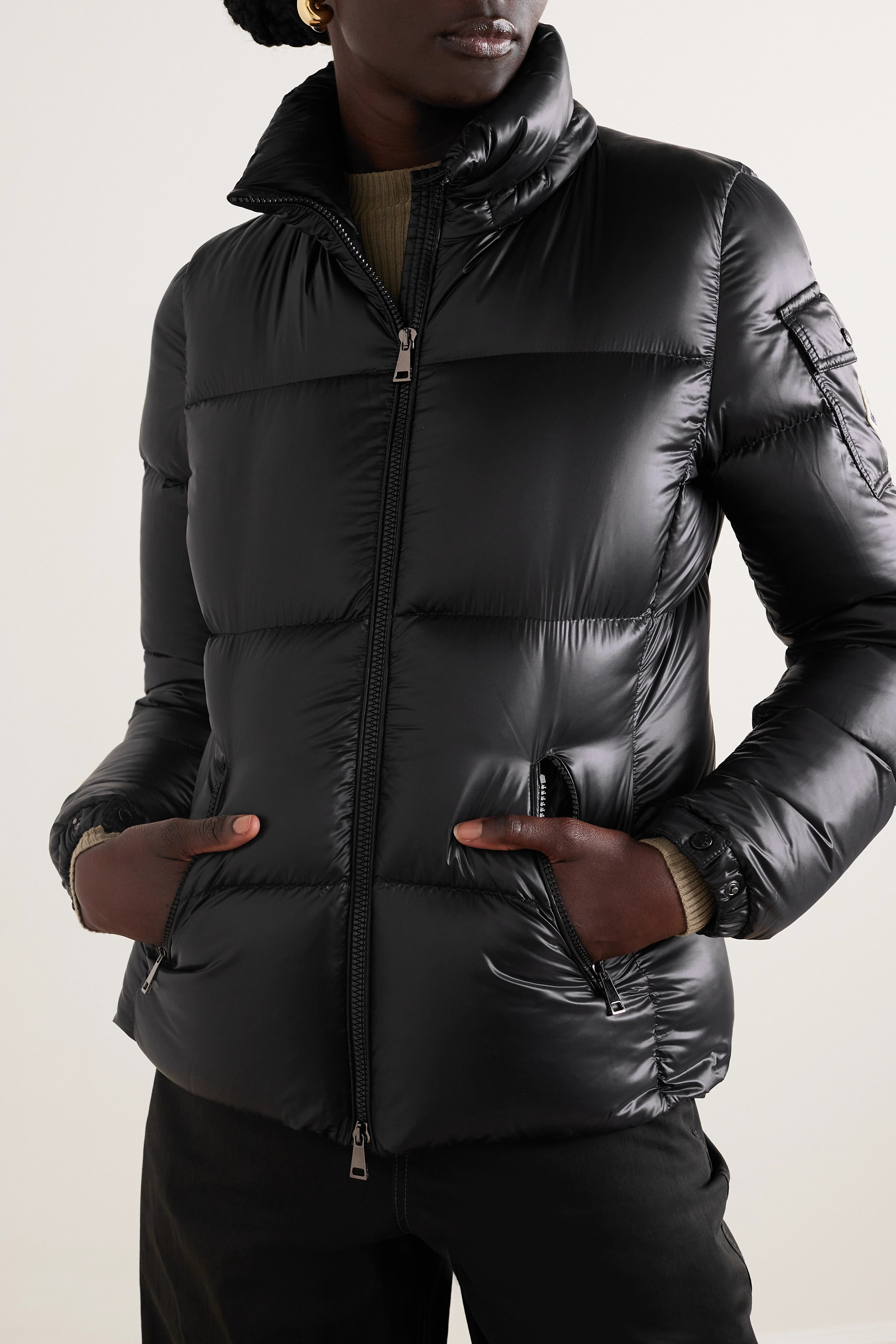 Moncler Fourmine Hooded Down Jacket In Black